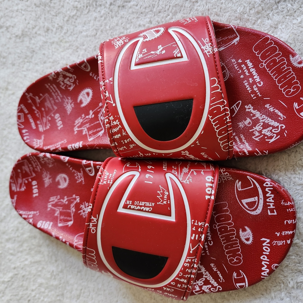 Champion Red Slides for MEN A